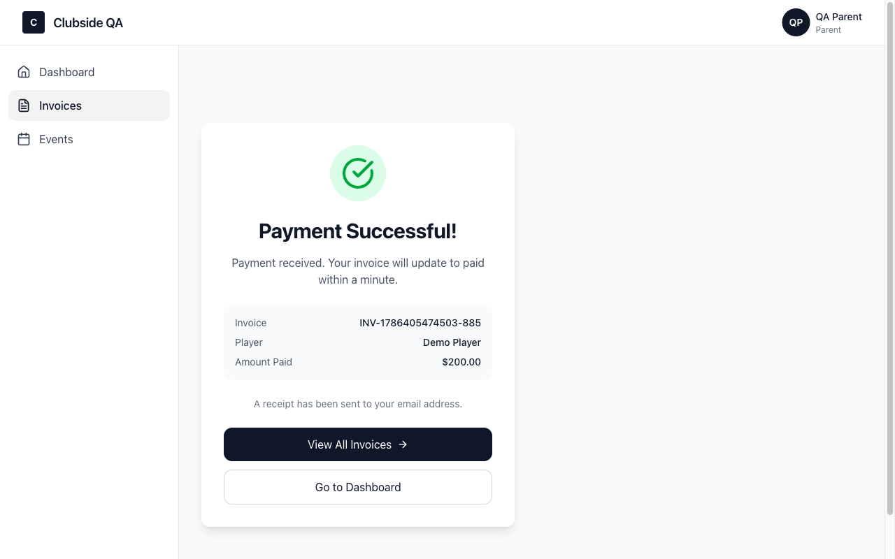 Payment success